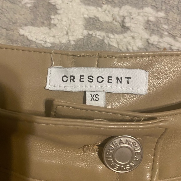 Got these at a random boutique- never worn. Tan cropped leather pants. - Picture 3 of 3